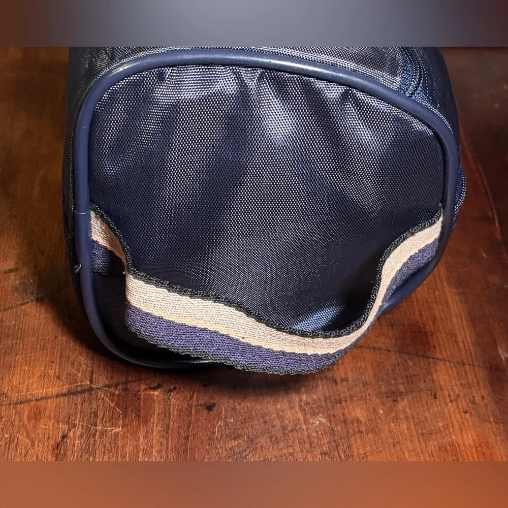 Vintage Jordache Micro Duffel Bag 2-Pocket Navy Blue Nylon 10x7x6”
